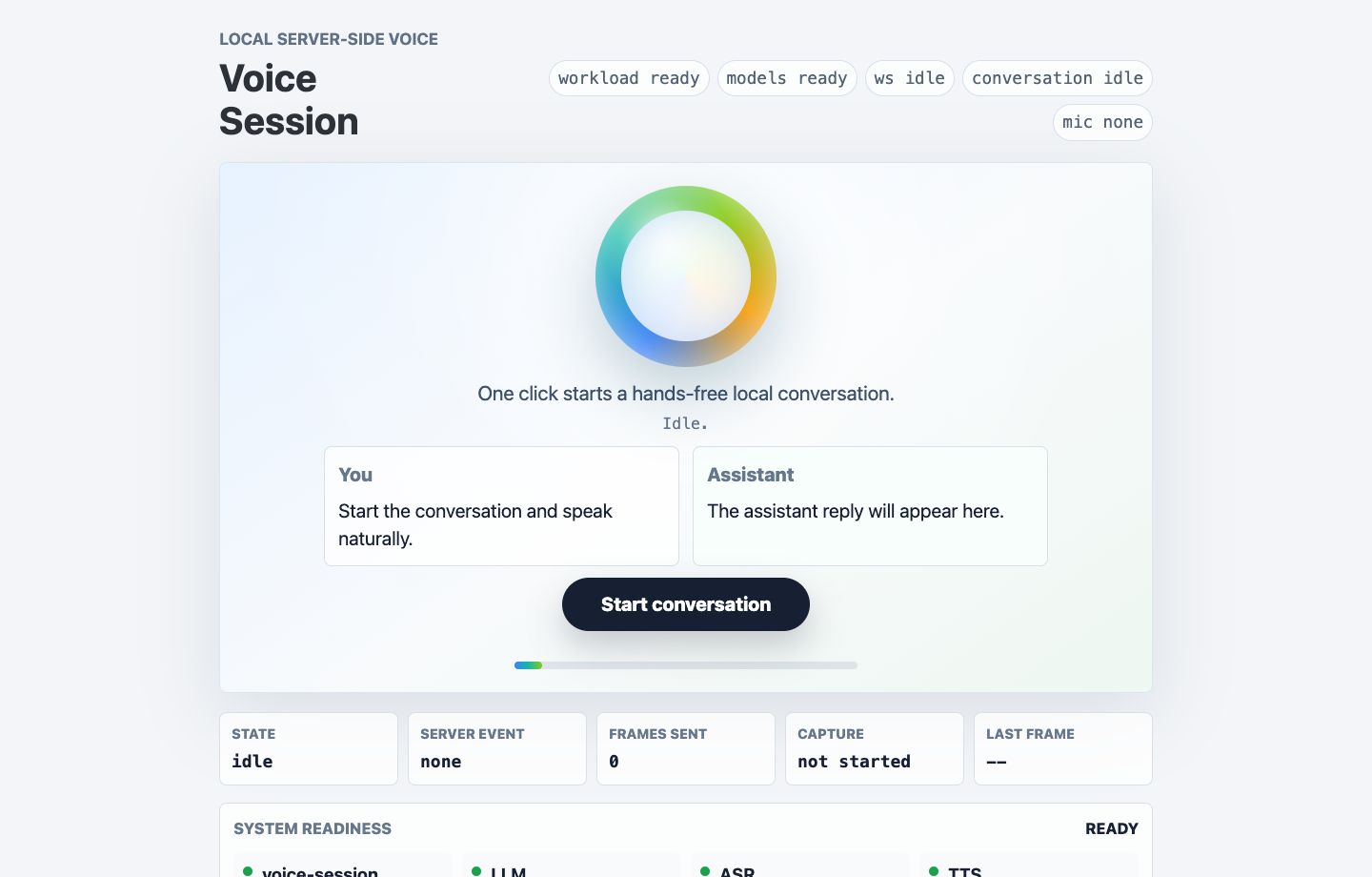 Realtime Voice app screenshot